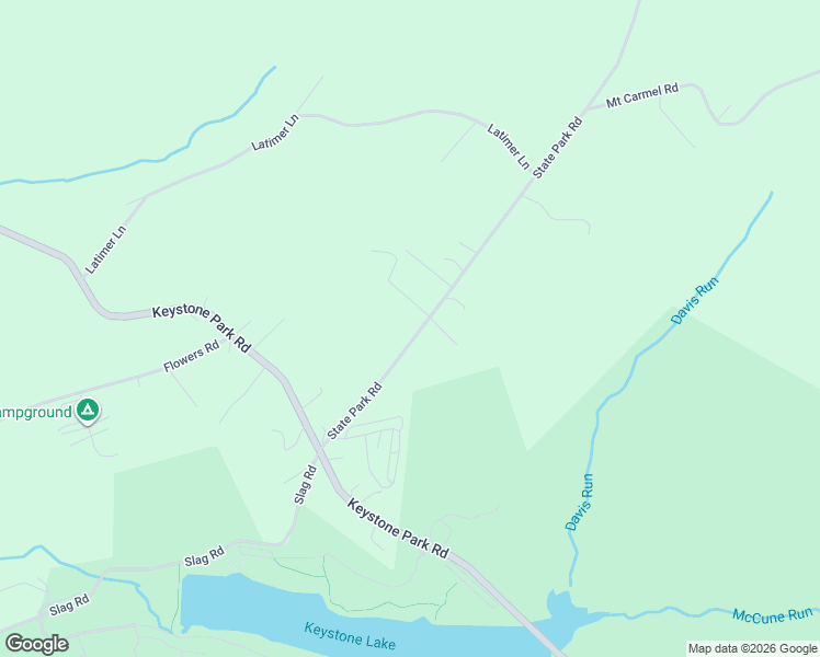 map of restaurants, bars, coffee shops, grocery stores, and more near 165 State Park Road in New Alexandria