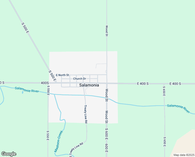 map of restaurants, bars, coffee shops, grocery stores, and more near South East Street in Salamonia