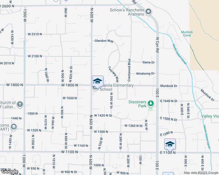 map of restaurants, bars, coffee shops, grocery stores, and more near 1779 North 390 West Street in Pleasant Grove