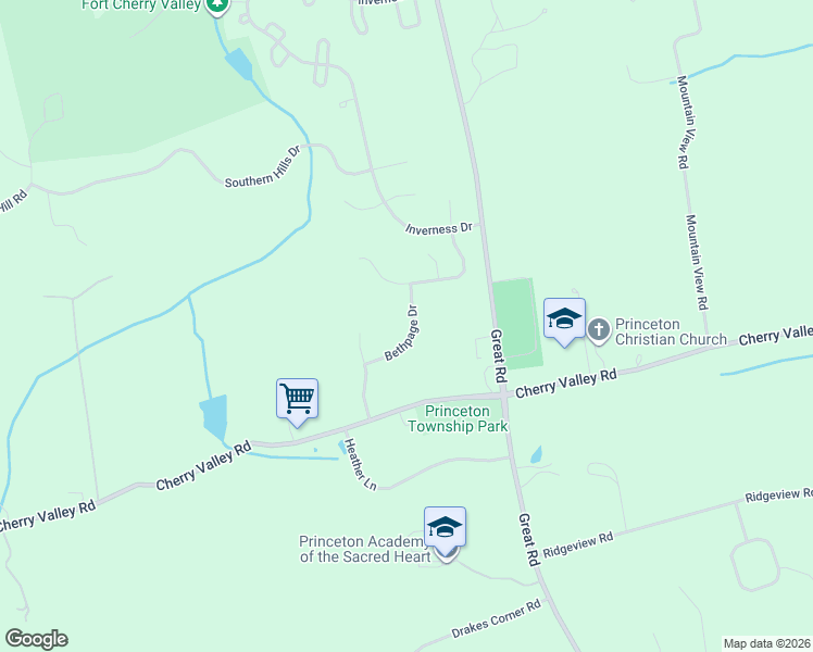map of restaurants, bars, coffee shops, grocery stores, and more near 22 Bethpage Drive in Montgomery
