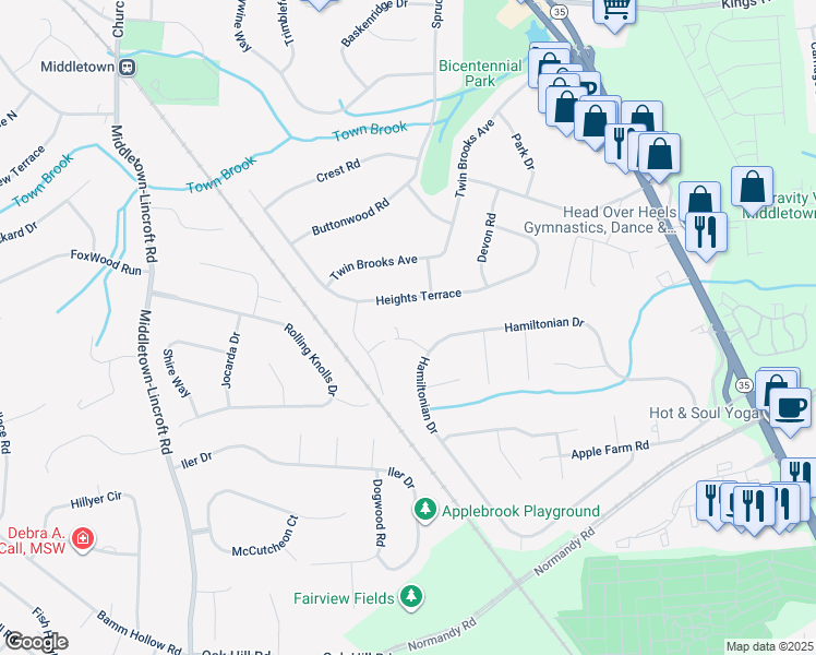 map of restaurants, bars, coffee shops, grocery stores, and more near 25 Gay Boy Court in Red Bank