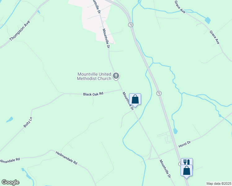 map of restaurants, bars, coffee shops, grocery stores, and more near 238 Black Oak Road in Lebanon
