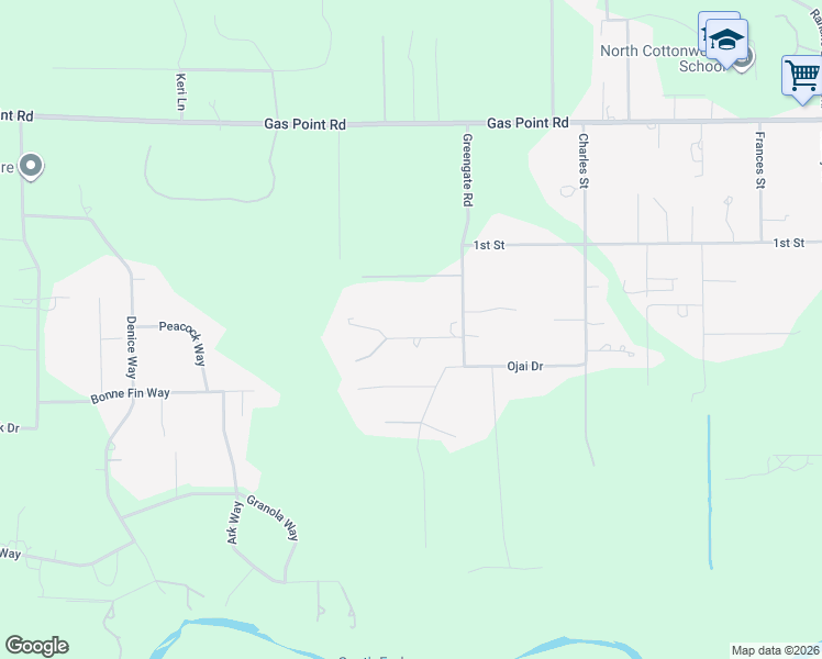 map of restaurants, bars, coffee shops, grocery stores, and more near 19572 Dovie Lane in Cottonwood