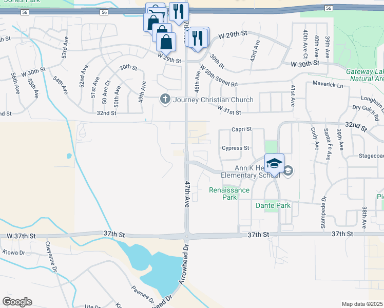 map of restaurants, bars, coffee shops, grocery stores, and more near 312 Lucca Drive in Evans