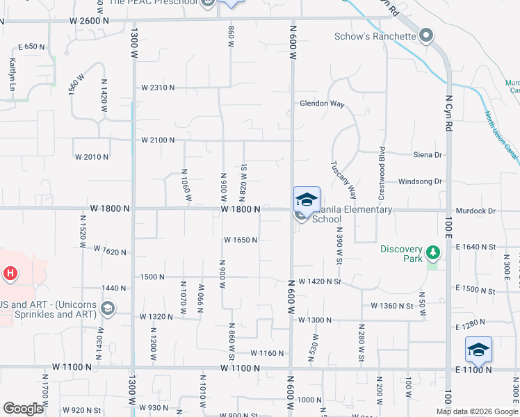 map of restaurants, bars, coffee shops, grocery stores, and more near 754 West 1800 North in Pleasant Grove