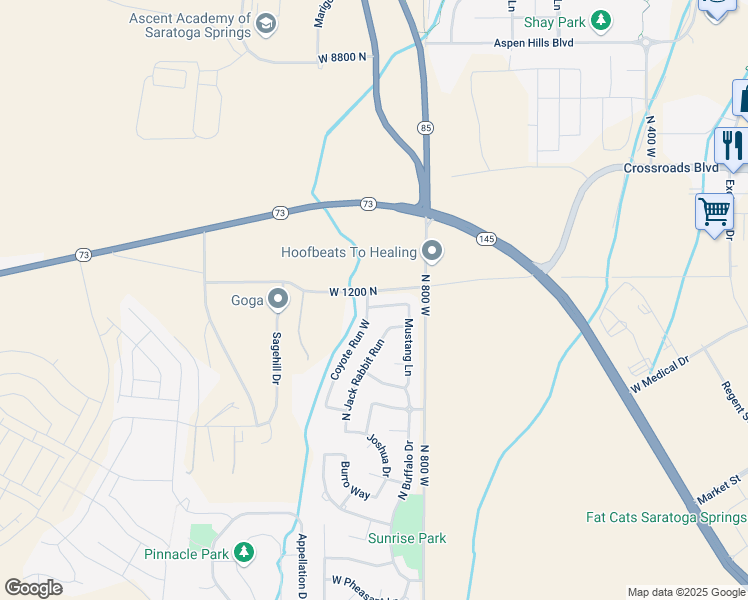 map of restaurants, bars, coffee shops, grocery stores, and more near 888 Red Hen Road in Saratoga Springs