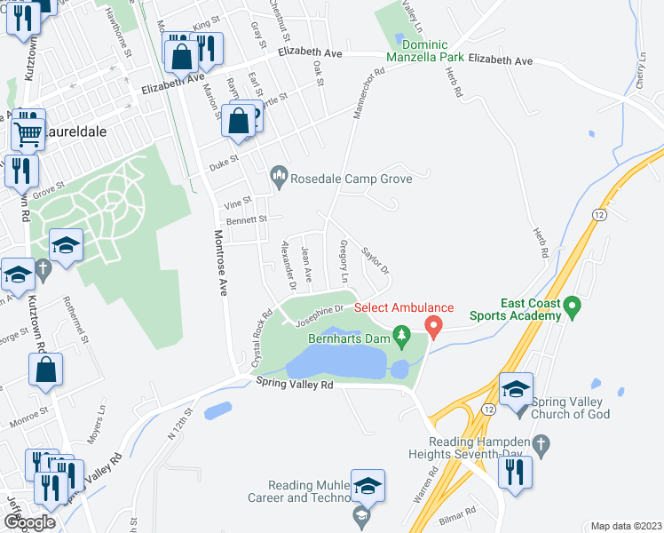 map of restaurants, bars, coffee shops, grocery stores, and more near 2813 Mannerchor Road in Temple