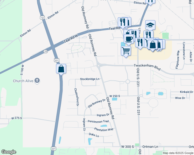 map of restaurants, bars, coffee shops, grocery stores, and more near 208 Stockbridge Ln in Lafayette