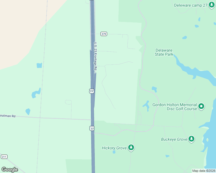 map of restaurants, bars, coffee shops, grocery stores, and more near 5722 U.S. 23 in Delaware