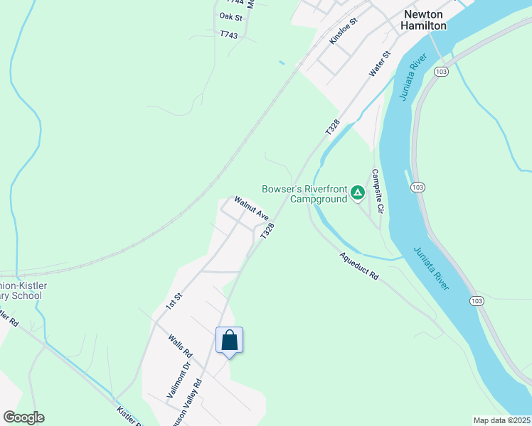 map of restaurants, bars, coffee shops, grocery stores, and more near 25 Walnut Avenue in Mount Union