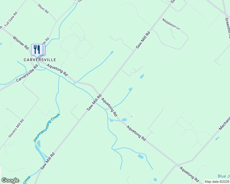 map of restaurants, bars, coffee shops, grocery stores, and more near 6230 Saw Mill Road in New Hope