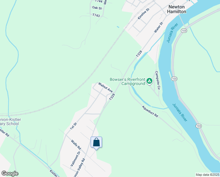 map of restaurants, bars, coffee shops, grocery stores, and more near 25 Walnut Avenue in Mount Union