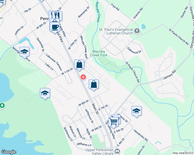 map of restaurants, bars, coffee shops, grocery stores, and more near 907 Carrington Drive in Red Hill