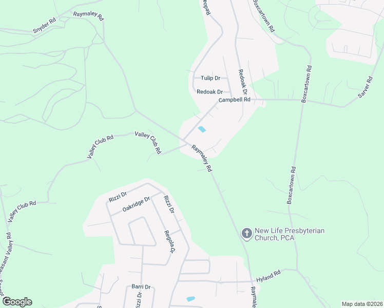 map of restaurants, bars, coffee shops, grocery stores, and more near 381 Raymaley Road in Harrison City