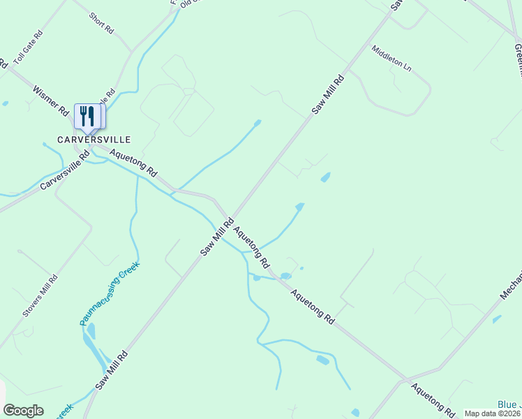 map of restaurants, bars, coffee shops, grocery stores, and more near 6230 Saw Mill Road in New Hope