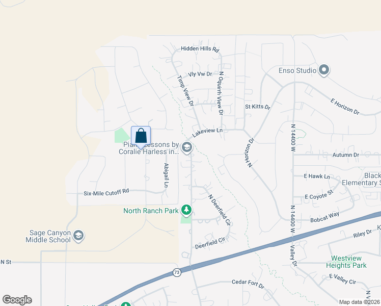 map of restaurants, bars, coffee shops, grocery stores, and more near 9390 North Canyon Wash Drive in Eagle Mountain