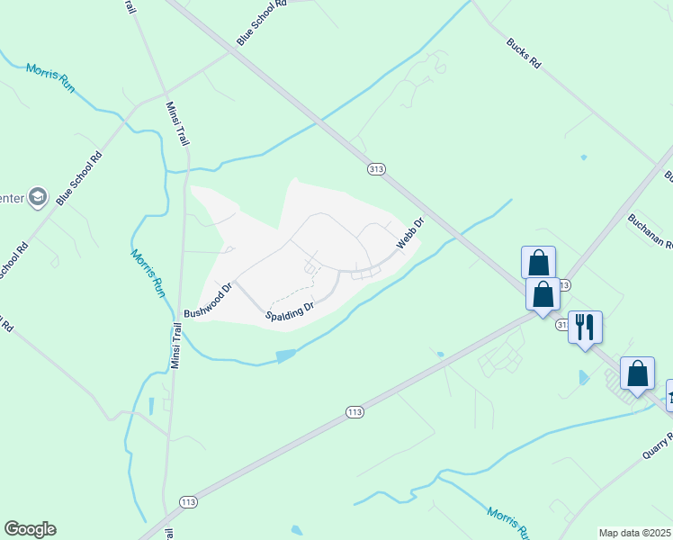 map of restaurants, bars, coffee shops, grocery stores, and more near 1231 Webb Drive in Perkasie