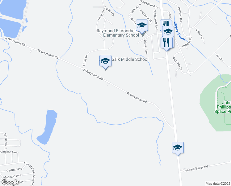 map of restaurants, bars, coffee shops, grocery stores, and more near 196 West Greystone Road in Old Bridge Township