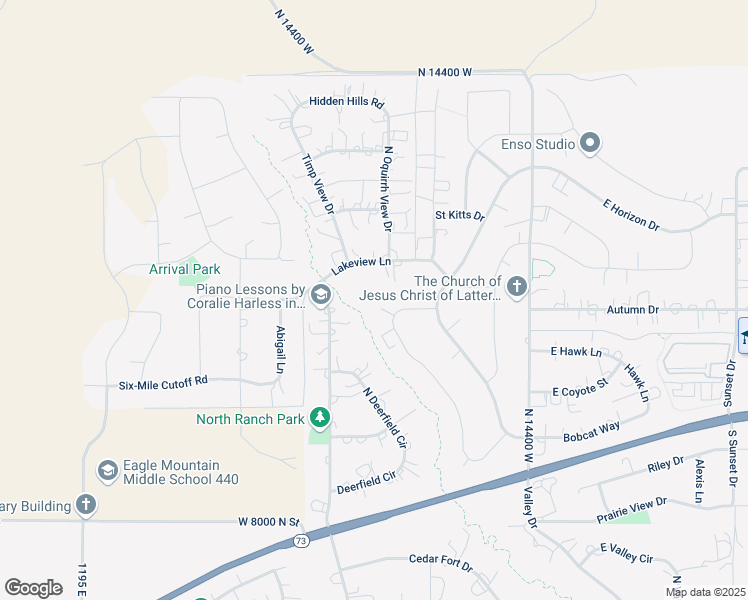 map of restaurants, bars, coffee shops, grocery stores, and more near 1848 Lakeview Lane in Eagle Mountain