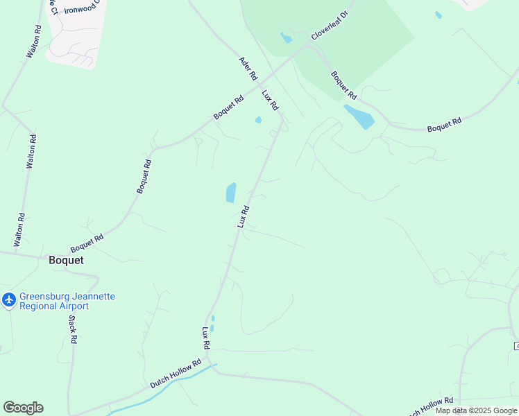 map of restaurants, bars, coffee shops, grocery stores, and more near 1051 Lux Road in Jeannette