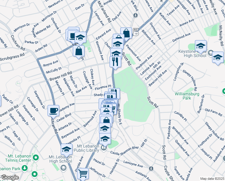 map of restaurants, bars, coffee shops, grocery stores, and more near 469 Kenmont Avenue in Pittsburgh