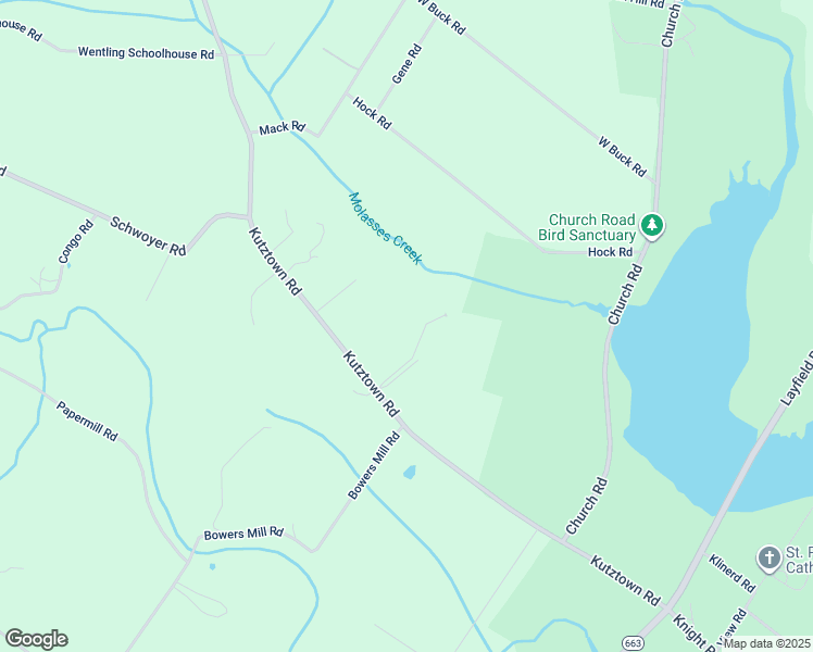 map of restaurants, bars, coffee shops, grocery stores, and more near 2661 Kutztown Road in Pennsburg