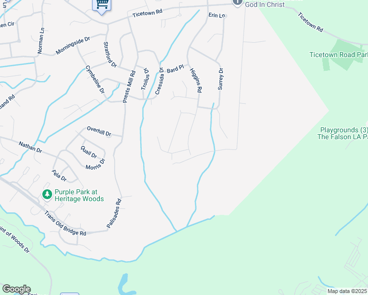 map of restaurants, bars, coffee shops, grocery stores, and more near 47 Mountbatten Drive in Old Bridge