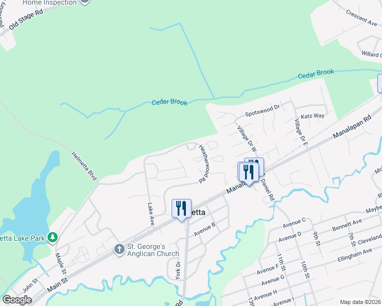 map of restaurants, bars, coffee shops, grocery stores, and more near 2905 Ridgefield Court in Helmetta