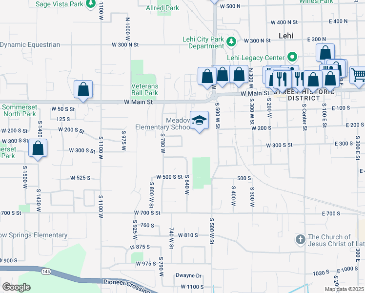 map of restaurants, bars, coffee shops, grocery stores, and more near 334 South 680 West in Lehi