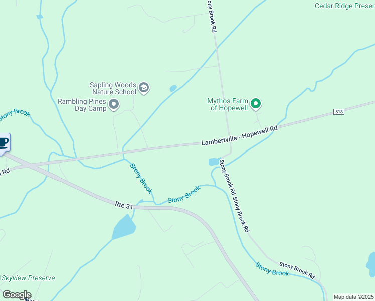 map of restaurants, bars, coffee shops, grocery stores, and more near 153 Lambertville Hopewell Road in Hopewell