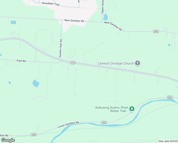 map of restaurants, bars, coffee shops, grocery stores, and more near 17402 Gambier Road in Mount Vernon