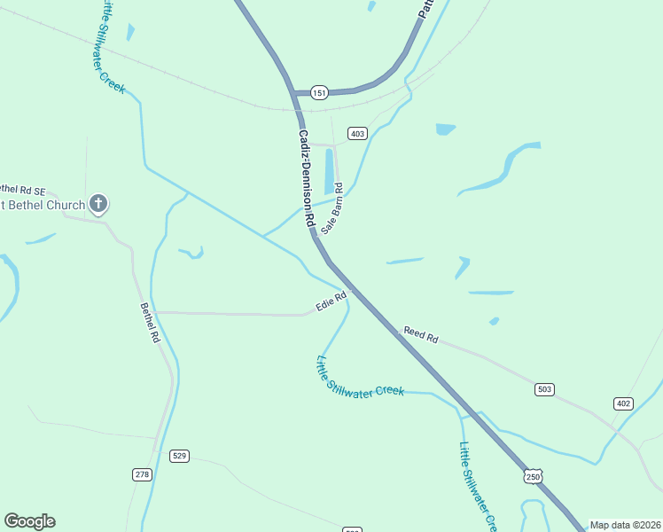map of restaurants, bars, coffee shops, grocery stores, and more near 29700 Cadiz-Dennison Road in Uhrichsville