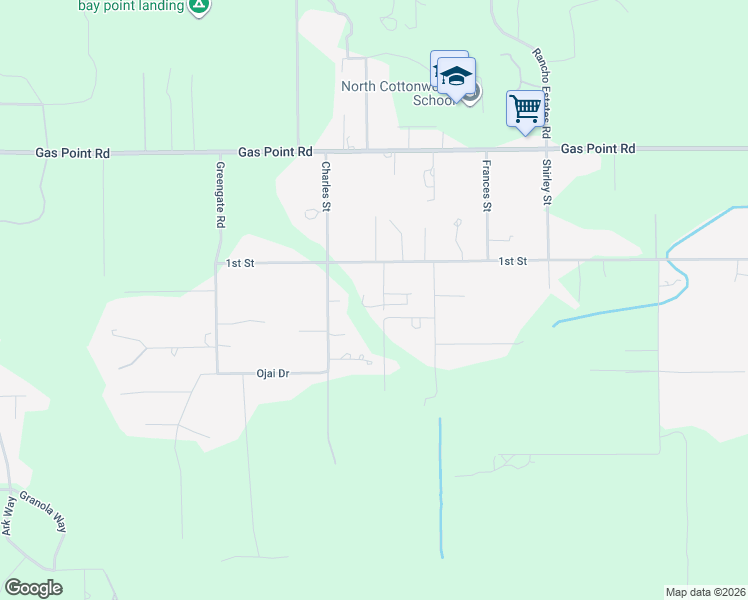 map of restaurants, bars, coffee shops, grocery stores, and more near 3345 Coreen Court in Cottonwood