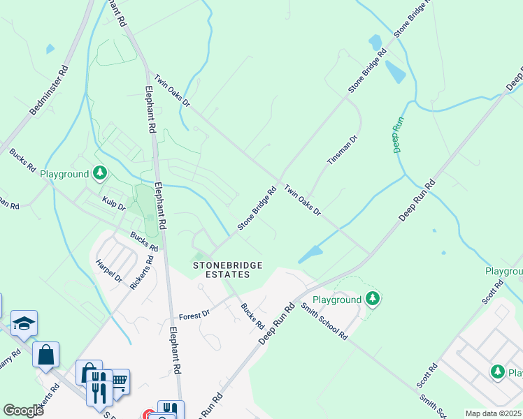 map of restaurants, bars, coffee shops, grocery stores, and more near 2 Ruhl Drive in Perkasie