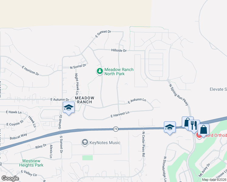 map of restaurants, bars, coffee shops, grocery stores, and more near 9517 North Shiloh Way in Eagle Mountain
