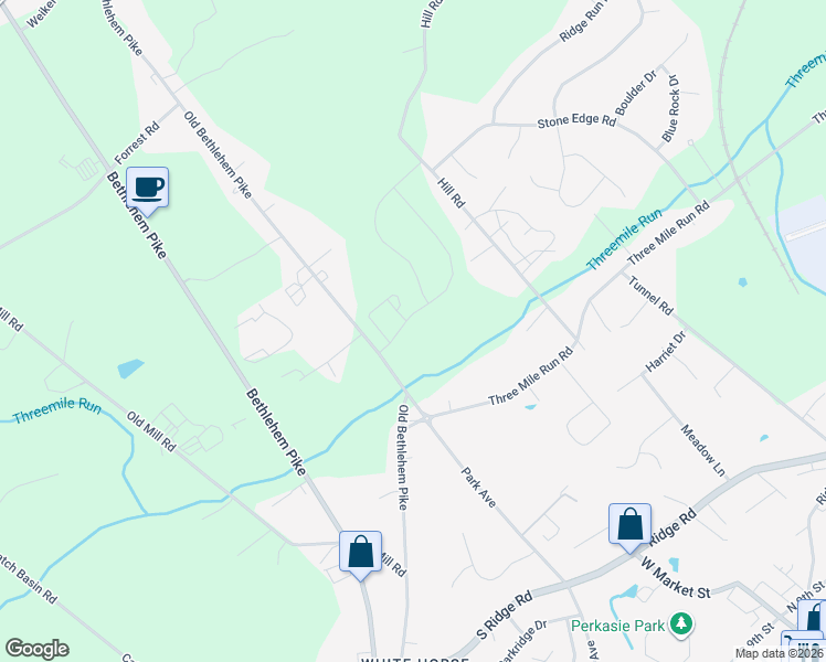 map of restaurants, bars, coffee shops, grocery stores, and more near 1704 Old Bethlehem Pike in Sellersville