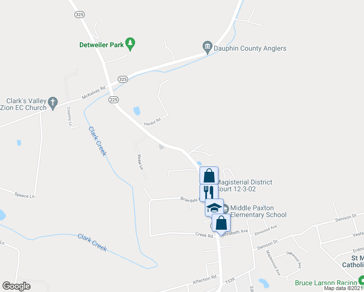map of restaurants, bars, coffee shops, grocery stores, and more near 1101 Peters Mountain Rd in Dauphin