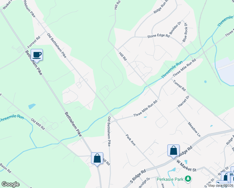 map of restaurants, bars, coffee shops, grocery stores, and more near 1704 Old Bethlehem Pike in Sellersville