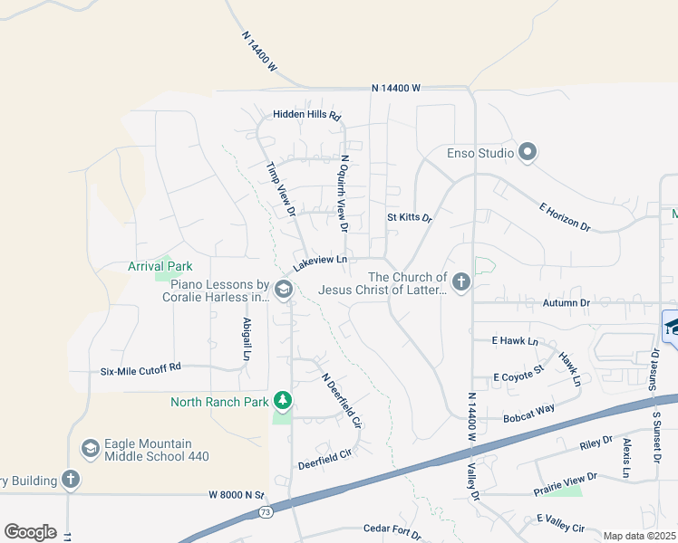 map of restaurants, bars, coffee shops, grocery stores, and more near 1848 Lakeview Lane in Eagle Mountain