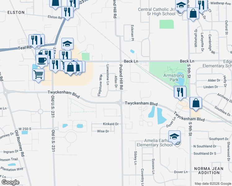 map of restaurants, bars, coffee shops, grocery stores, and more near 400-498 Matterhorn Place in Lafayette