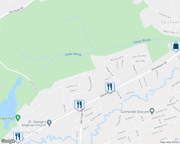 map of restaurants, bars, coffee shops, grocery stores, and more near 2510 Candlelight Court in Helmetta