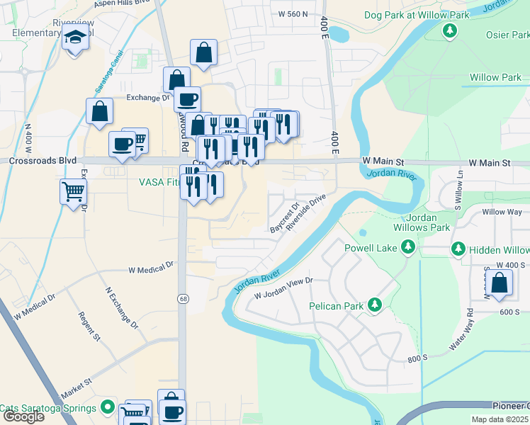 map of restaurants, bars, coffee shops, grocery stores, and more near 1310 North Street in Saratoga Springs