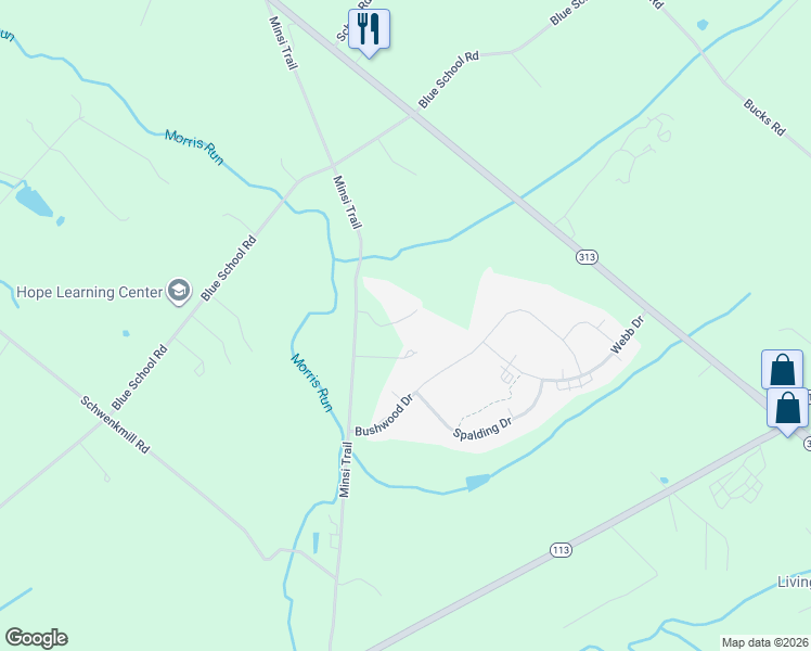 map of restaurants, bars, coffee shops, grocery stores, and more near 739 Minsi Trail in Perkasie