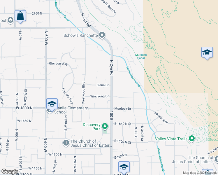 map of restaurants, bars, coffee shops, grocery stores, and more near 38 Siena Drive in Pleasant Grove