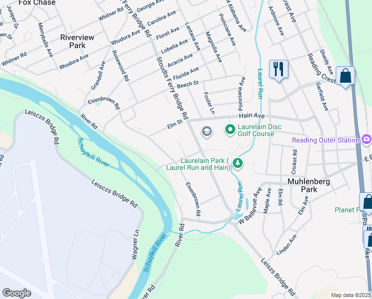 map of restaurants, bars, coffee shops, grocery stores, and more near 3311 Craftsbury Court in Reading