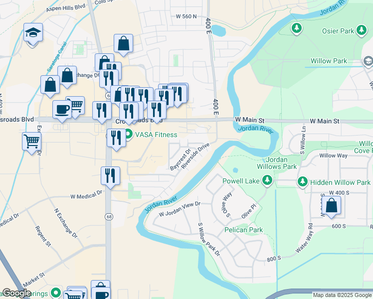 map of restaurants, bars, coffee shops, grocery stores, and more near 1273 Baycrest Drive in Saratoga Springs