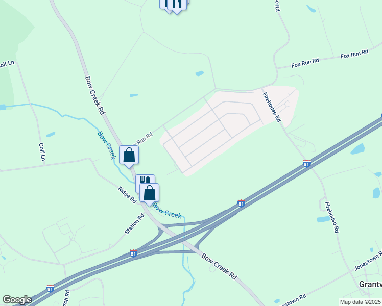 map of restaurants, bars, coffee shops, grocery stores, and more near 54 Austin Drive in Grantville
