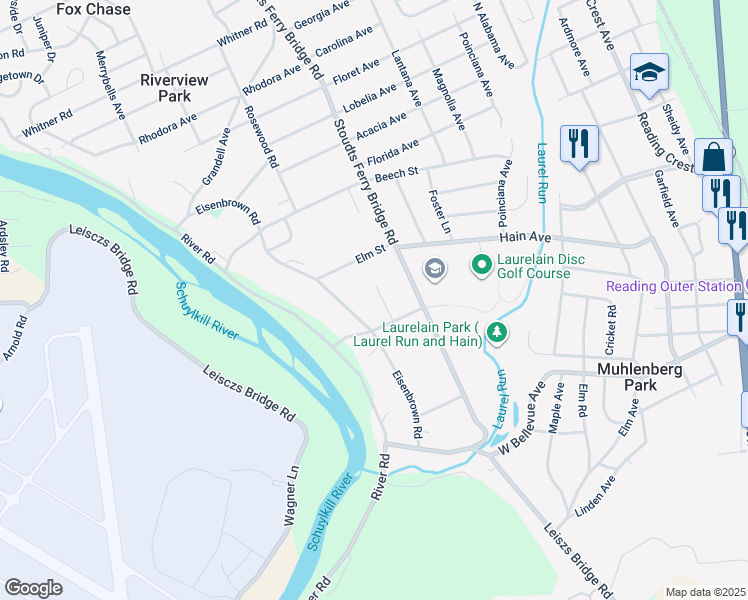 map of restaurants, bars, coffee shops, grocery stores, and more near 3330 Craftsbury Court in Reading