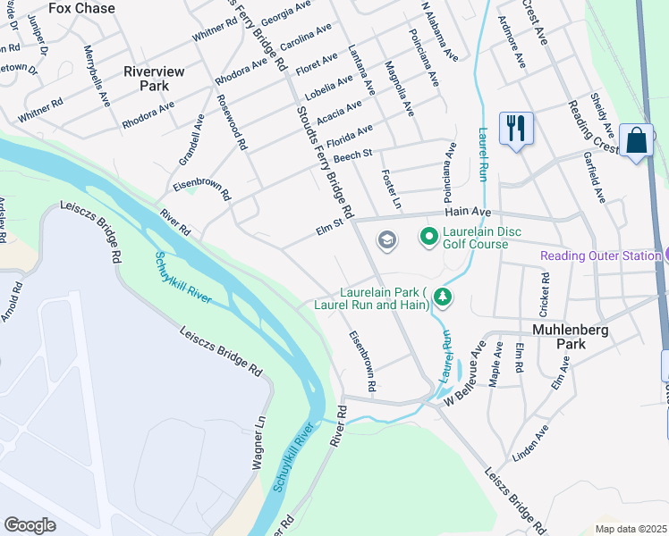 map of restaurants, bars, coffee shops, grocery stores, and more near 3330 Craftsbury Court in Reading
