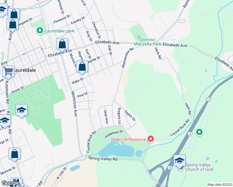 map of restaurants, bars, coffee shops, grocery stores, and more near Mannerchor Road in Temple